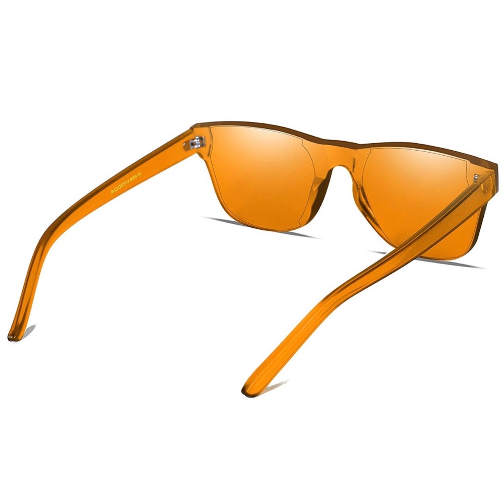 Rimless Wayfarer Sunglasses Retro Orange Classic - Picture 5 of 6